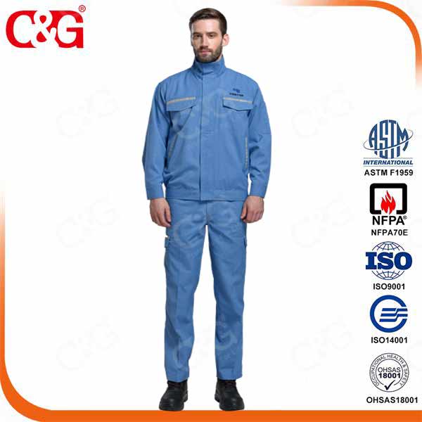 8 cal electrical arc flash safety suit with reflective tape