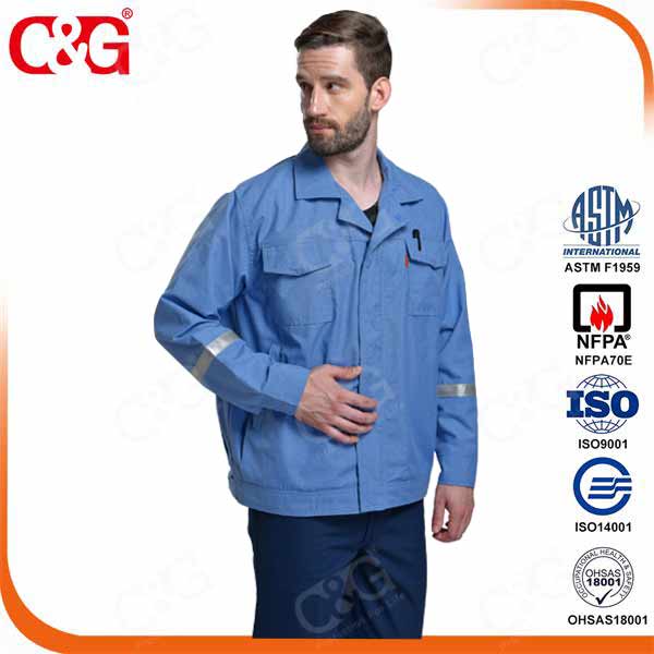 summer medium blue coat 6cal/cm2 level 1 arc flash suits