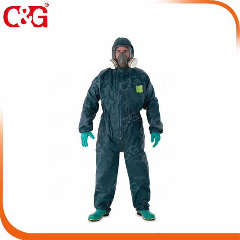 Chemical protective clothing with protective mask