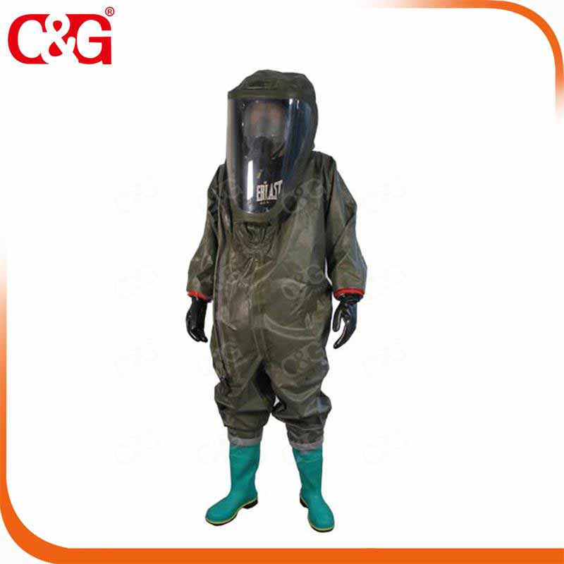 Chemical protective clothing with protective mask C&G Safety