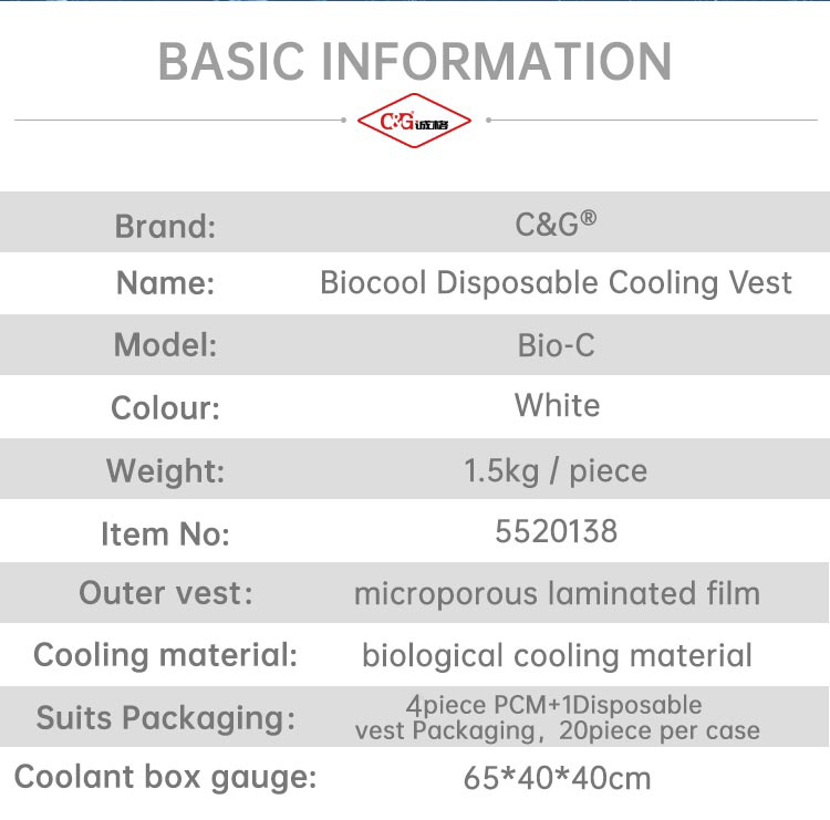 Biocool Disposable Cooling Vest