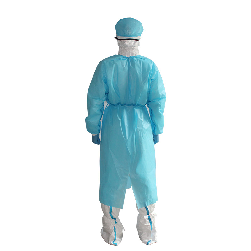 Disposable isolation gown with seam sealing tape