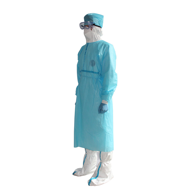 Disposable isolation gown with seam sealing tape