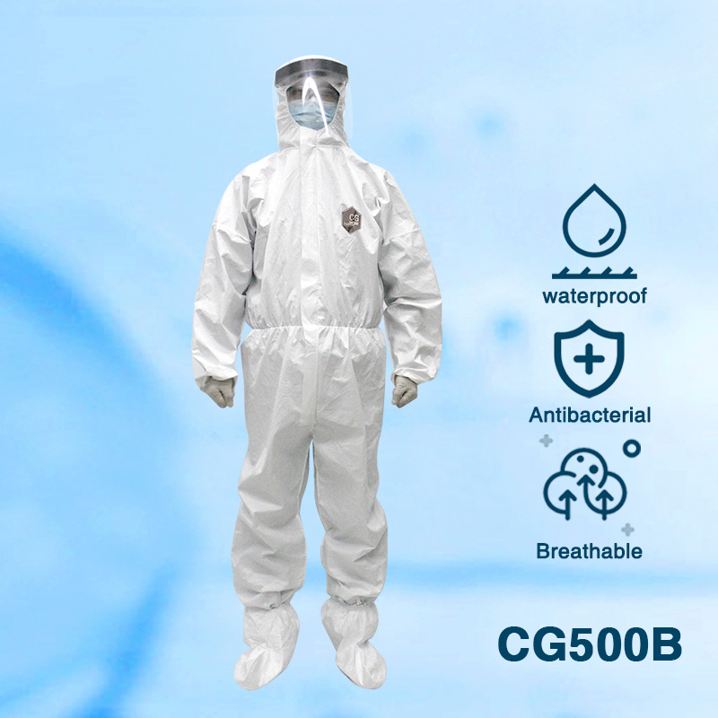 CE certified Type 5 Type 6 Disposable Hooded coverall
