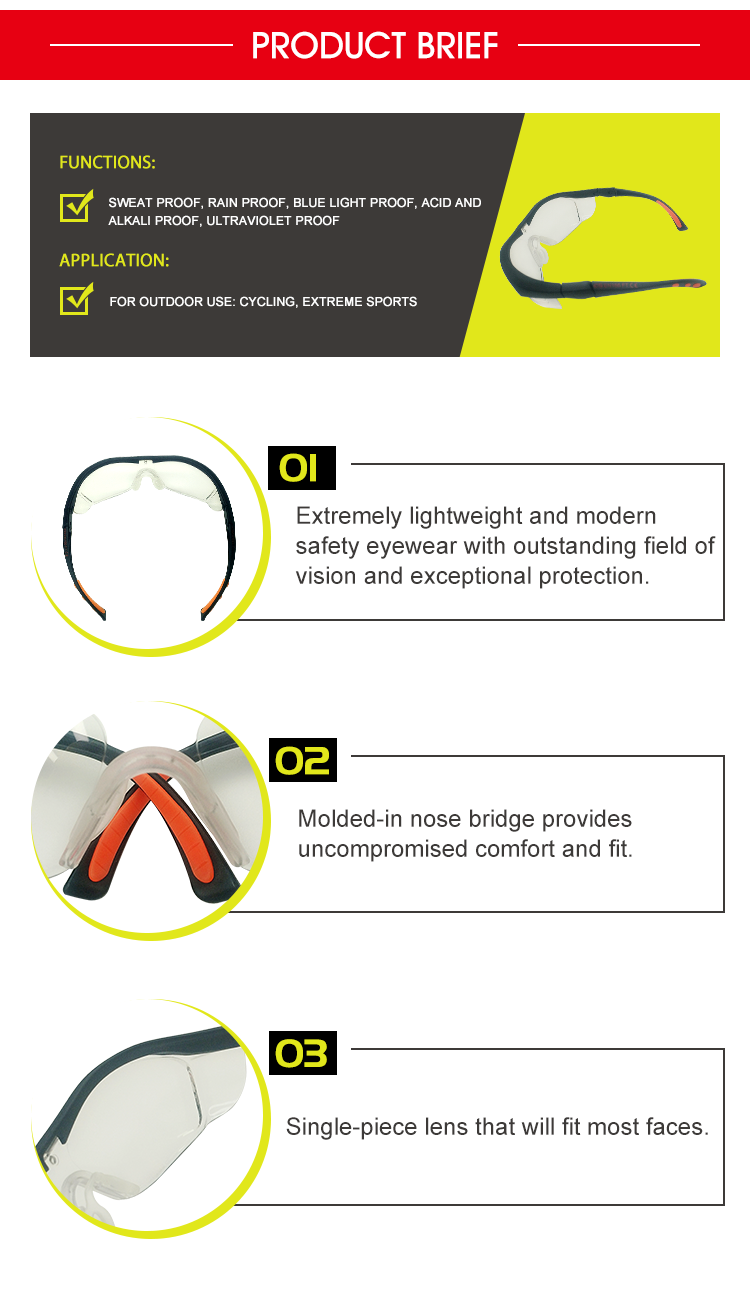 Adjustable length safety functions protective glasses/eyewear