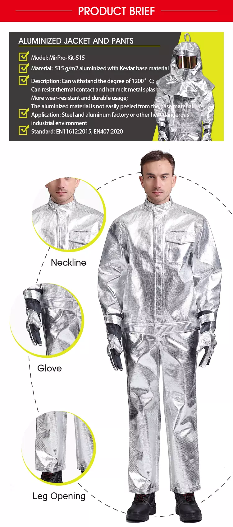 Aluminized jacket and pants 4HK