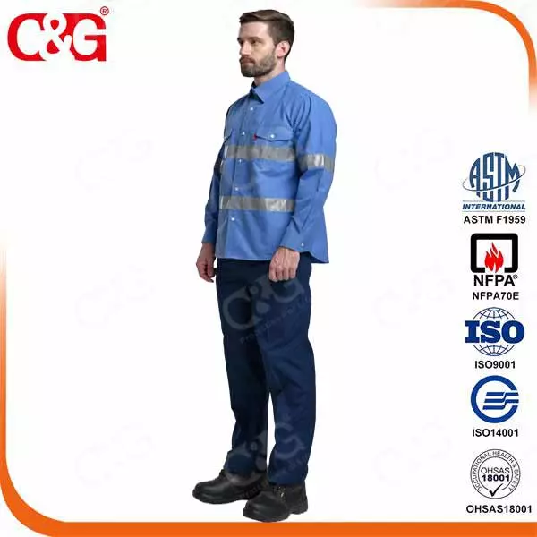 6cal/cm2 electrical arc flash protection working shirt and trousers