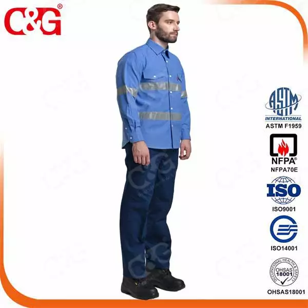 6cal/cm2 electrical arc flash protection working shirt and trousers