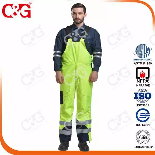 Electrical arc and flame resistant military raincoat with 3m reflective stripe