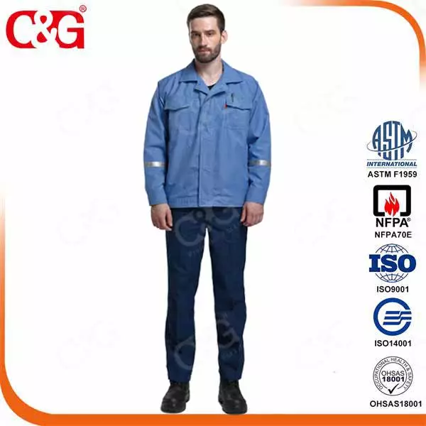 summer medium blue coat 6cal/cm2 level 1 arc flash suits