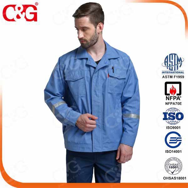 summer medium blue coat 6cal/cm2 level 1 arc flash suits