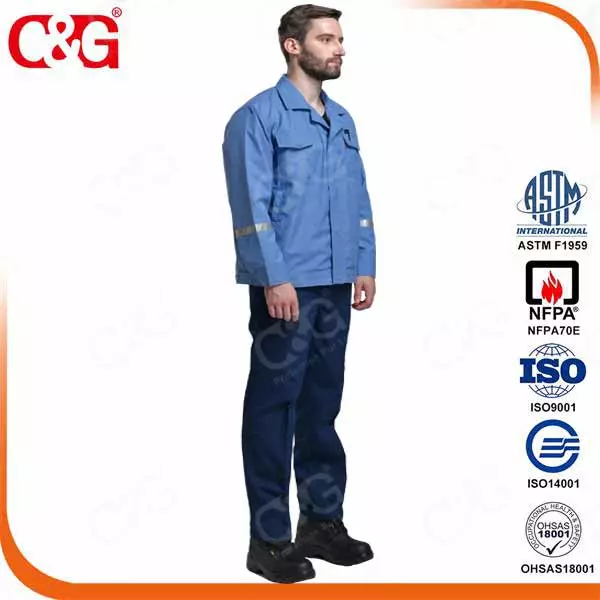 summer medium blue coat 6cal/cm2 level 1 arc flash suits