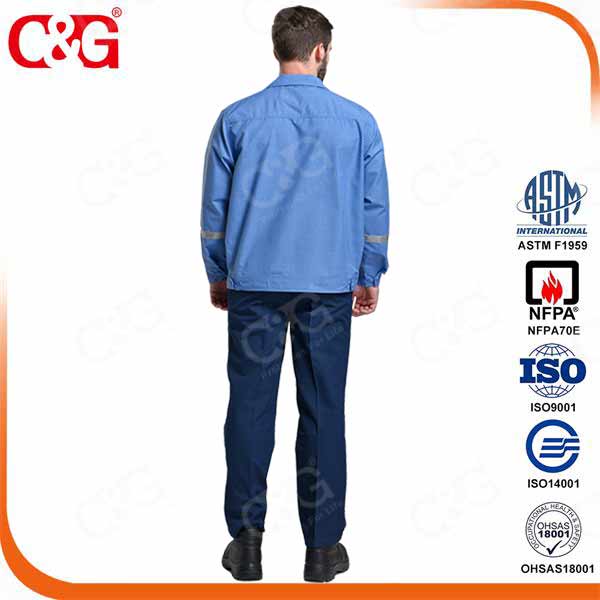 summer medium blue coat 6cal/cm2 level 1 arc flash suits