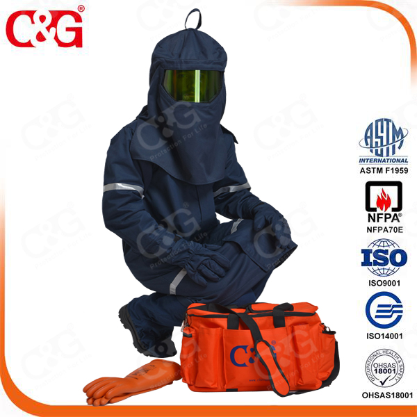 Cat4 40cal/cm2 Arc Flash suit with fan system C&G Safety