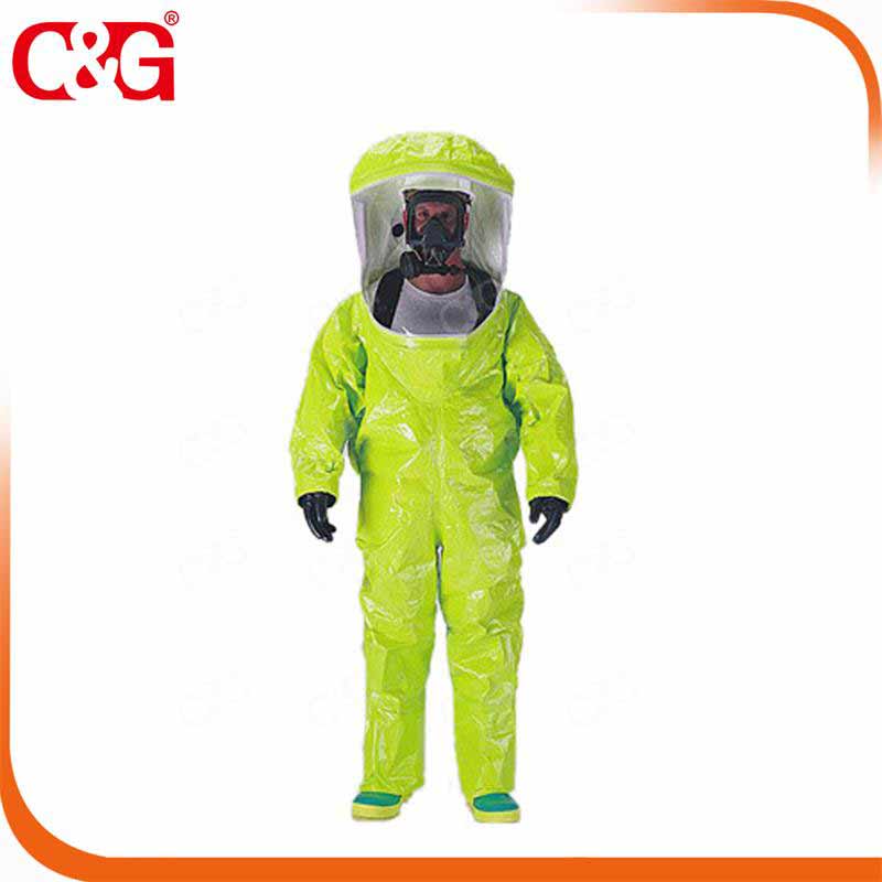 Chemical protective clothing with protective mask