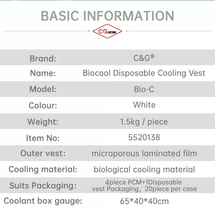 Biocool Disposable Cooling Vest