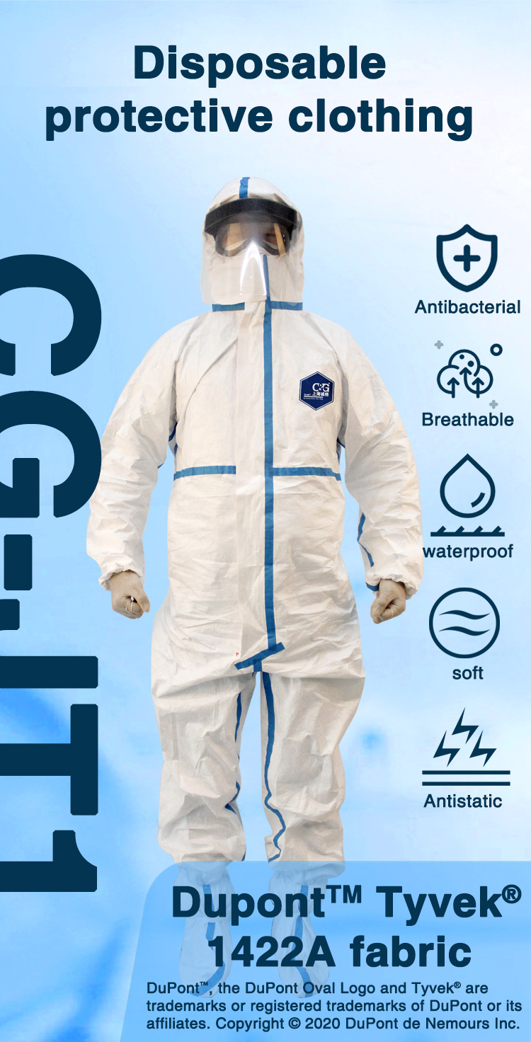 CG-JT1 Disposable Protective Clothing made with Dupont™ Tyvek® 1422A fabric