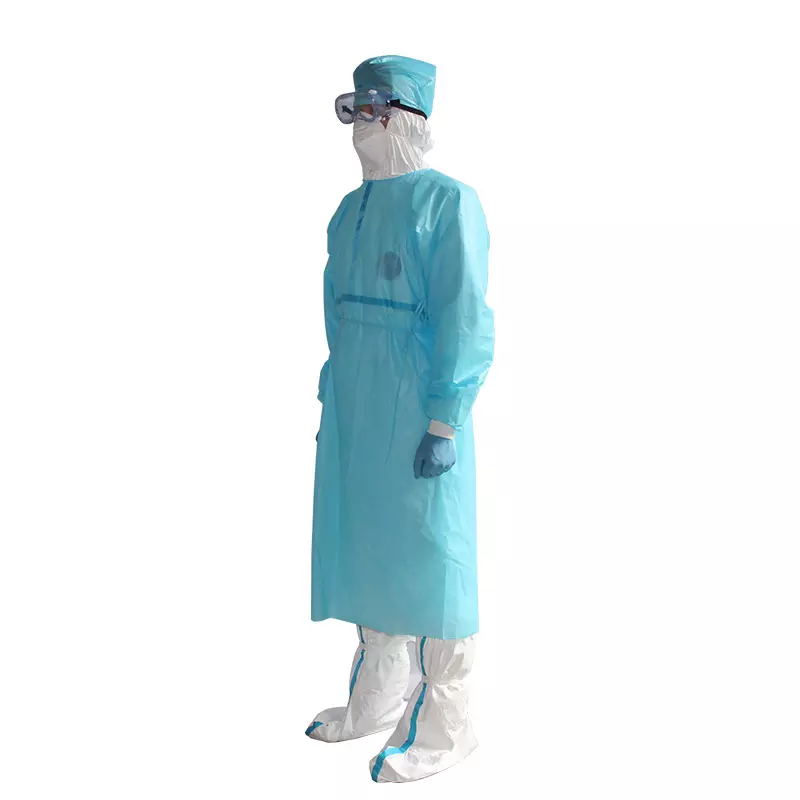 Disposable isolation gown with seam sealing tape