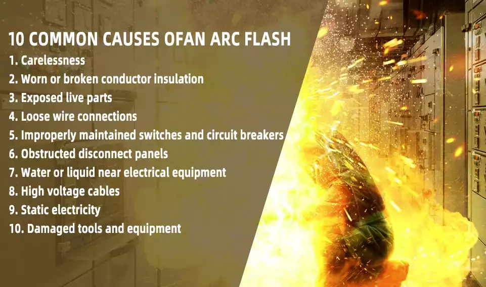 What causes arc flash?