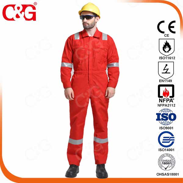 100% fire resistant coverall orange color from factory, china