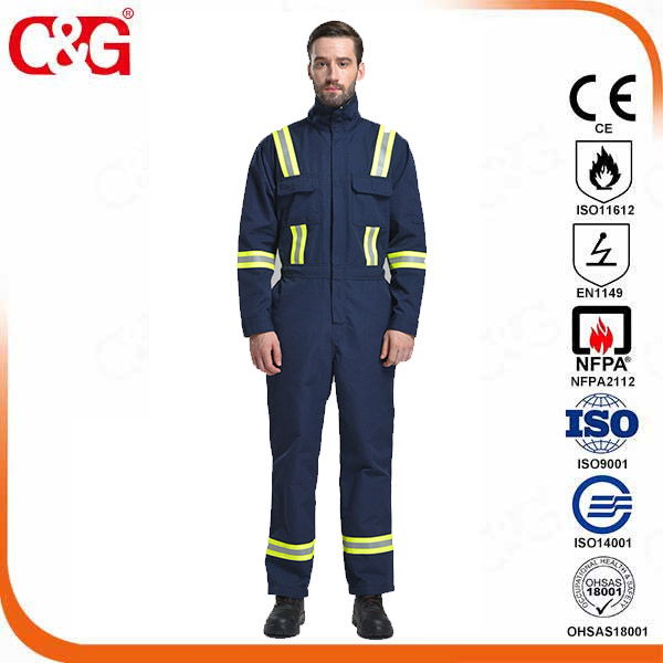 Oil and Gas Safety Supply Flame Resistant Reflective Coverall