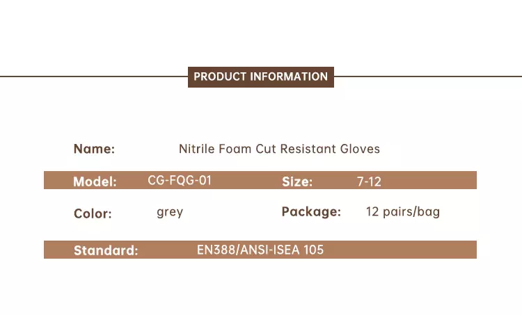 Nitrile Foam Cut Resistant Gloves