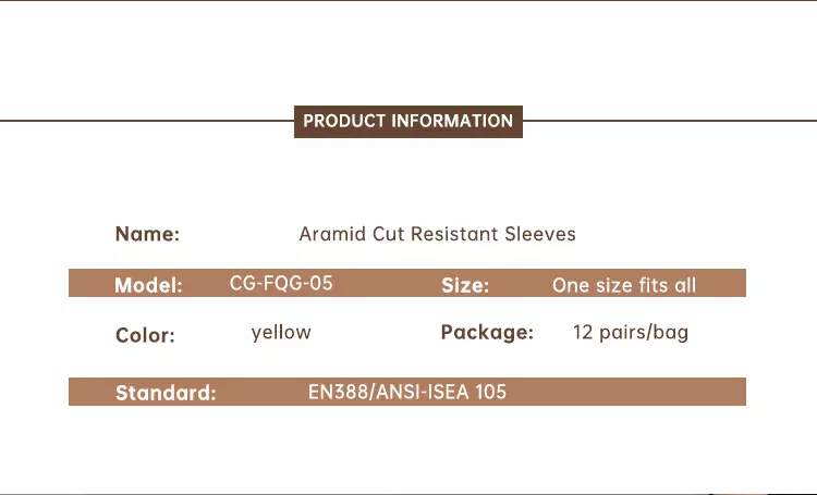 Aramid Cut Resistant Sleeves