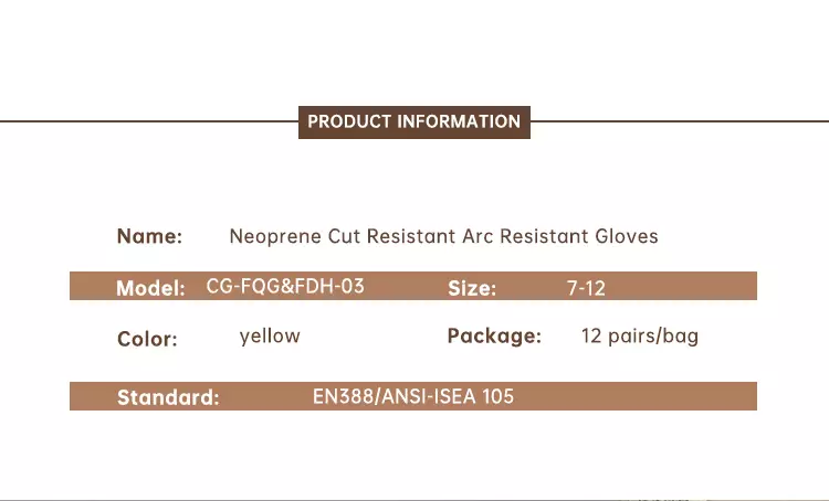 Neoprene Cut Resistant Arc Resistant Gloves