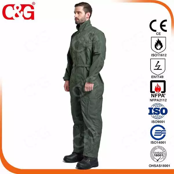 Dupont Nomex IIIA military flight suit with black,  desert,  sage green and royal blue color