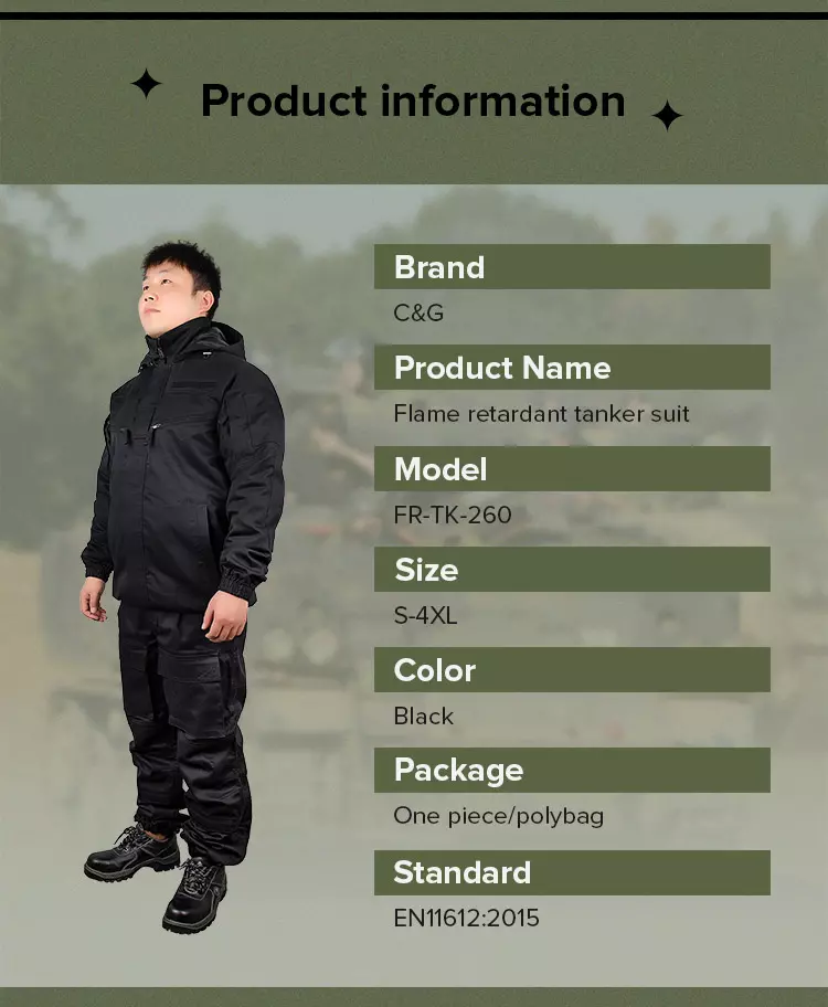 Flame resistant tanker suit