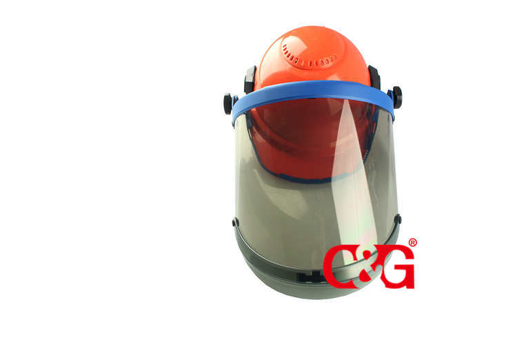 Light Gray Polycarbonate 12 cal Faceshield With Slotted Adapter And ...