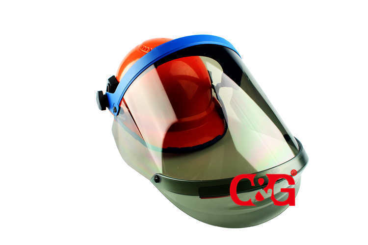 Light Gray Polycarbonate 12 cal Faceshield With Slotted Adapter And ...